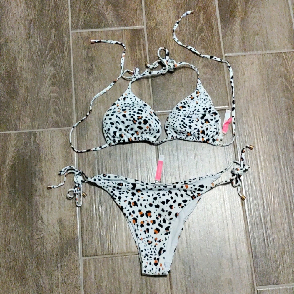 Victoria's secret snow leopard bikin--XL NWT